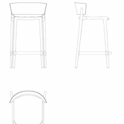 Sgabello da giardino Africa Vondom in polipropilene H 85 cm, di design, 4 pezzi