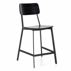 Sgabello dal design moderno H 97 cm Elmas, in legno e metallo
