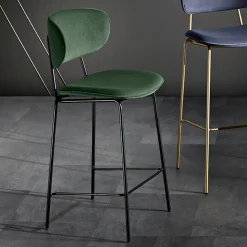 Sgabello da Pranzo in Tessuto di 2 Diverse Finiture Made in Italy - Sanemi