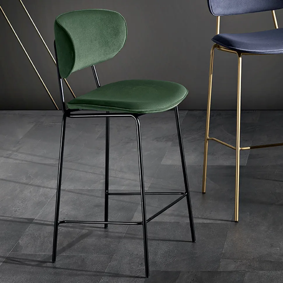 Sgabello da Pranzo in Tessuto di 2 Diverse Finiture Made in Italy - Sanemi