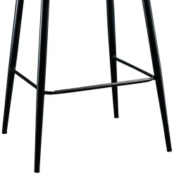 Sgabello da Salotto Design in Tessuto con Bordino e Metallo Antracite - Scarat
