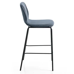 Sgabello da Soggiorno Design Moderno Elegante in Tessuto con Bordino - Scarat