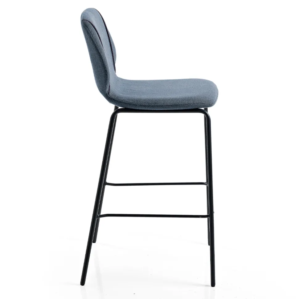 Sgabello da Soggiorno Design Moderno Elegante in Tessuto con Bordino - Scarat