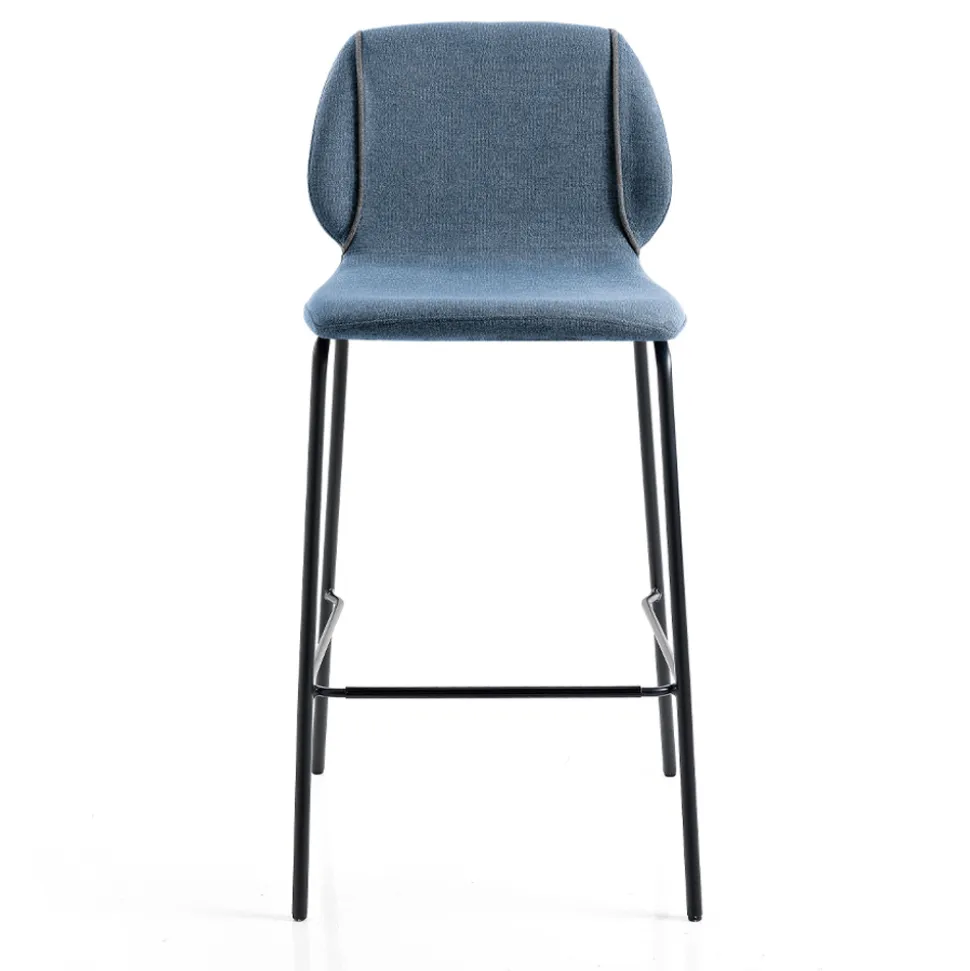 Sgabello da Soggiorno Design Moderno Elegante in Tessuto con Bordino - Scarat
