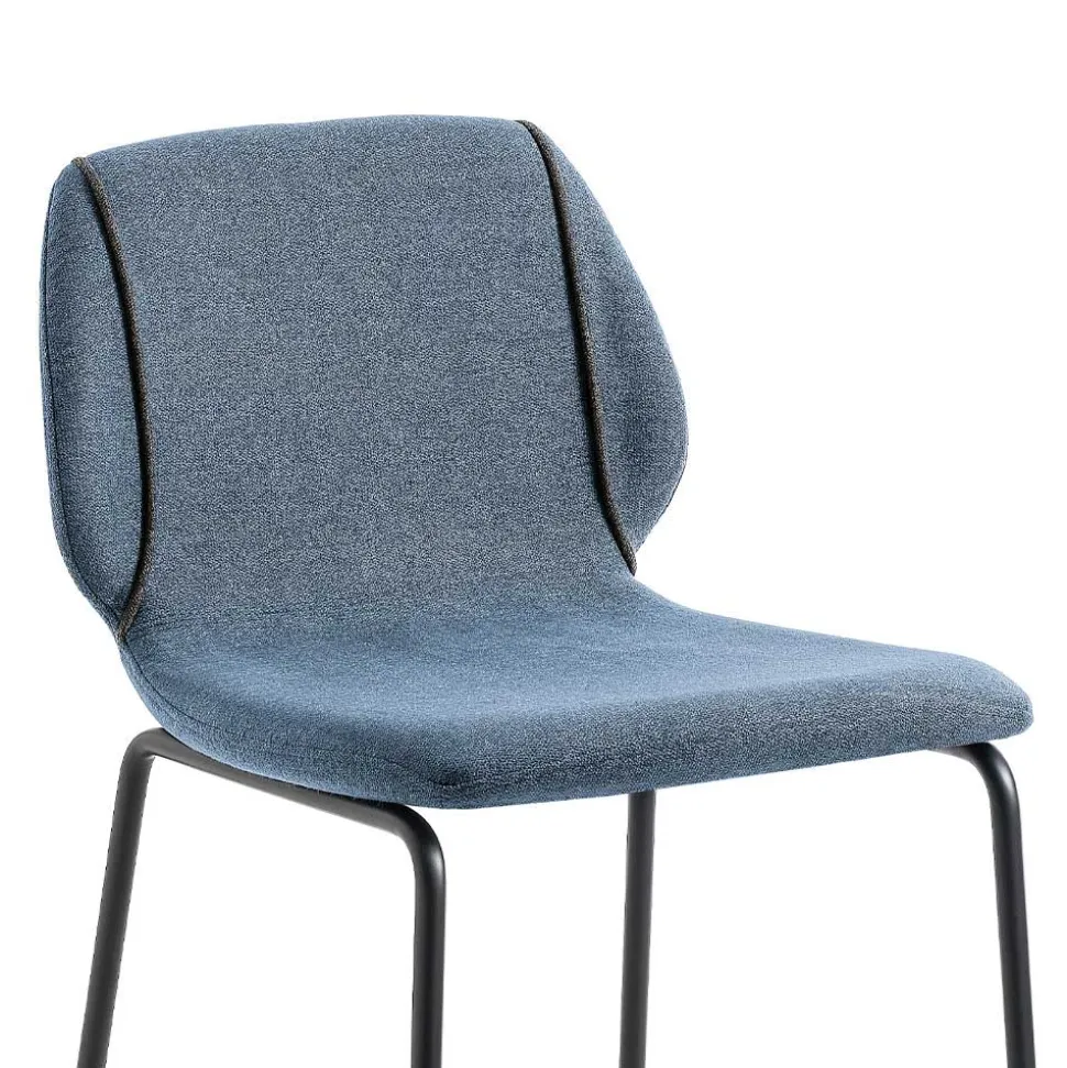 Sgabello da Soggiorno Design Moderno Elegante in Tessuto con Bordino - Scarat