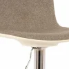 Sgabello Design con Alzata a Gas in Tessuto e Metallo Cromato, 2 Pezzi - Cromo