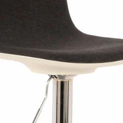 Sgabello Design con Alzata a Gas in Tessuto e Metallo Cromato, 2 Pezzi - Cromo