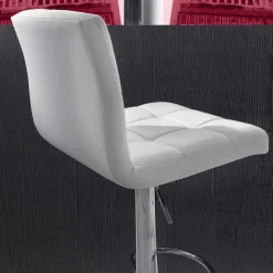 Sgabello Design Moderno Alzabile, Sedile in Ecopelle - Delfina