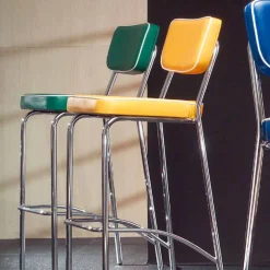 Sgabello di design anni 50 in ecopelle graffiti Unica