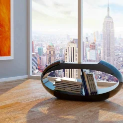 Sgabello di design con libreria integrata Ellix made in Italy