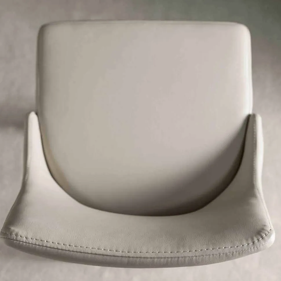 Sgabello di Design con Schienale Alto in Ecopelle - Berenice