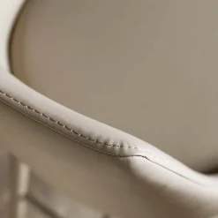 Sgabello di Design con Schienale Alto in Ecopelle - Berenice