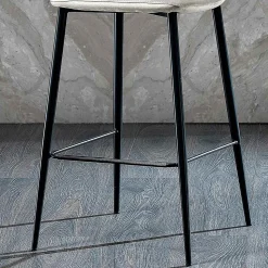 Sgabello Elegante di Design Moderno in Velluto Colorato e Metallo - Bizet
