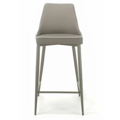 Sgabello Fisso con Gambe in Acciaio e Seduta Rivestita Made in Italy - Genova