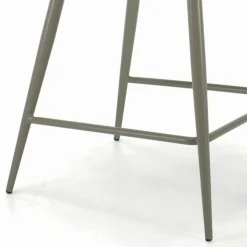 Sgabello Fisso con Gambe in Acciaio e Seduta Rivestita Made in Italy - Genova