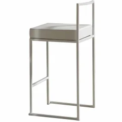 Sgabello Fisso in Ecopelle, Design Moderno H 65 cm- Alina