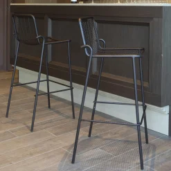 Sgabello Impilabile da Esterno in Metallo Made in Italy 2 Pezzi - Vikas