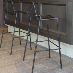Sgabello Impilabile da Esterno in Metallo Made in Italy 2 Pezzi - Vikas