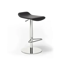 Sgabello in Ecopelle, Pelle o Cuoio, Struttura in Acciaio e Legno - Modello Peck