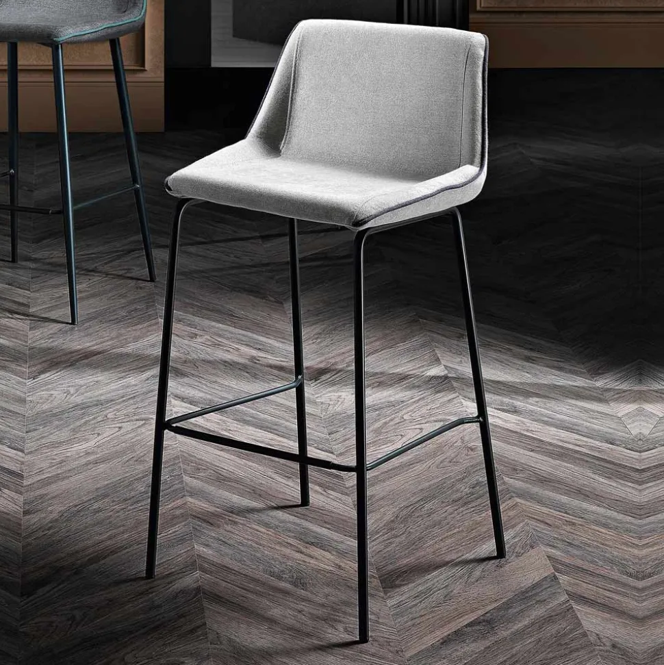 Sgabello in Tessuto e Metallo Colorato Moderno Made in Italy - Marianet