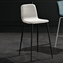 Sgabello in Tessuto e Metallo Antracite Design Made in Italy- Nautilus