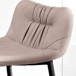 Sgabello in Tessuto Fibrato Effetto Pelle e in Metallo Made in Italy - Gohan