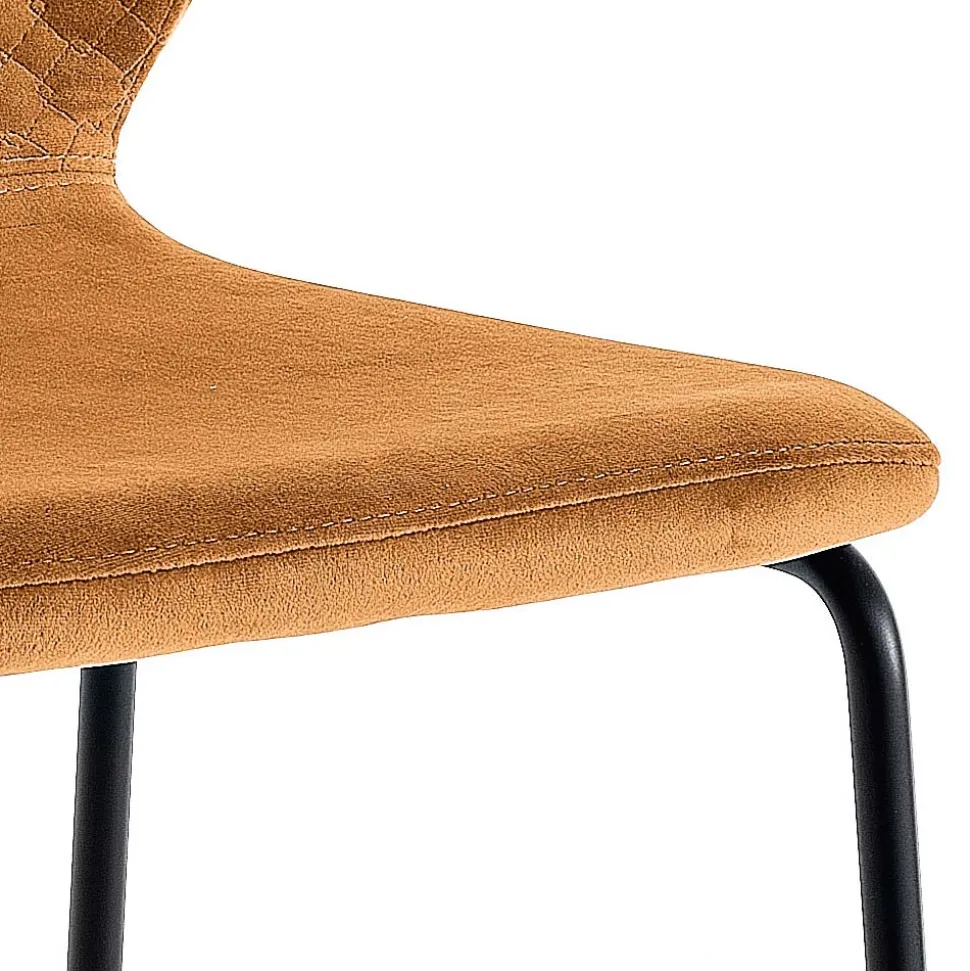 Sgabello Moderno da Cucina in Velluto Trapuntato Colorato di Design - Scarat