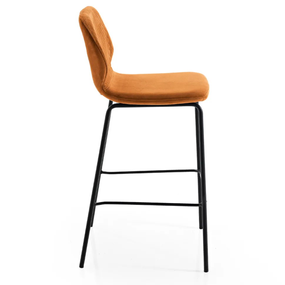 Sgabello Moderno da Cucina in Velluto Trapuntato Colorato di Design - Scarat