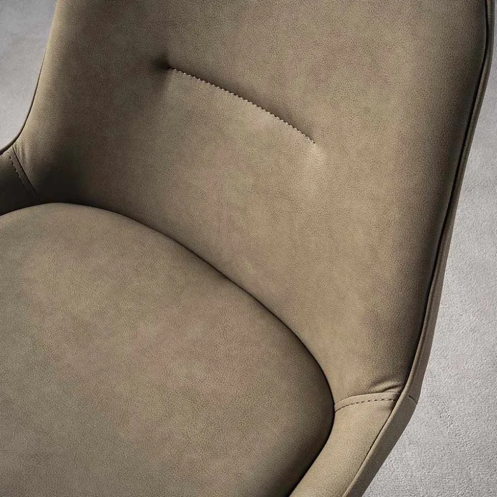 Sgabello Moderno H 80 cm, Seduta in Ecopelle Nabuk - Ines