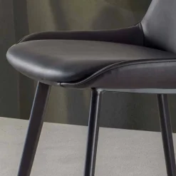 Sgabello Moderno H 80 cm, Seduta in Ecopelle Nabuk - Ines