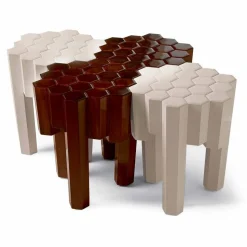 Sgabello/tavolino in legno massello di design, L38xP38 cm, Begga
