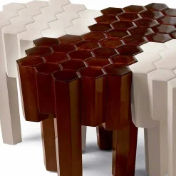 Sgabello/tavolino in legno massello di design, L38xP38 cm, Begga