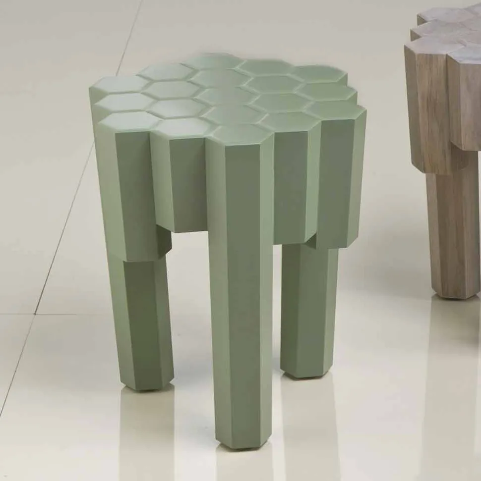Sgabello/tavolino in legno massello di design, L38xP38 cm, Begga