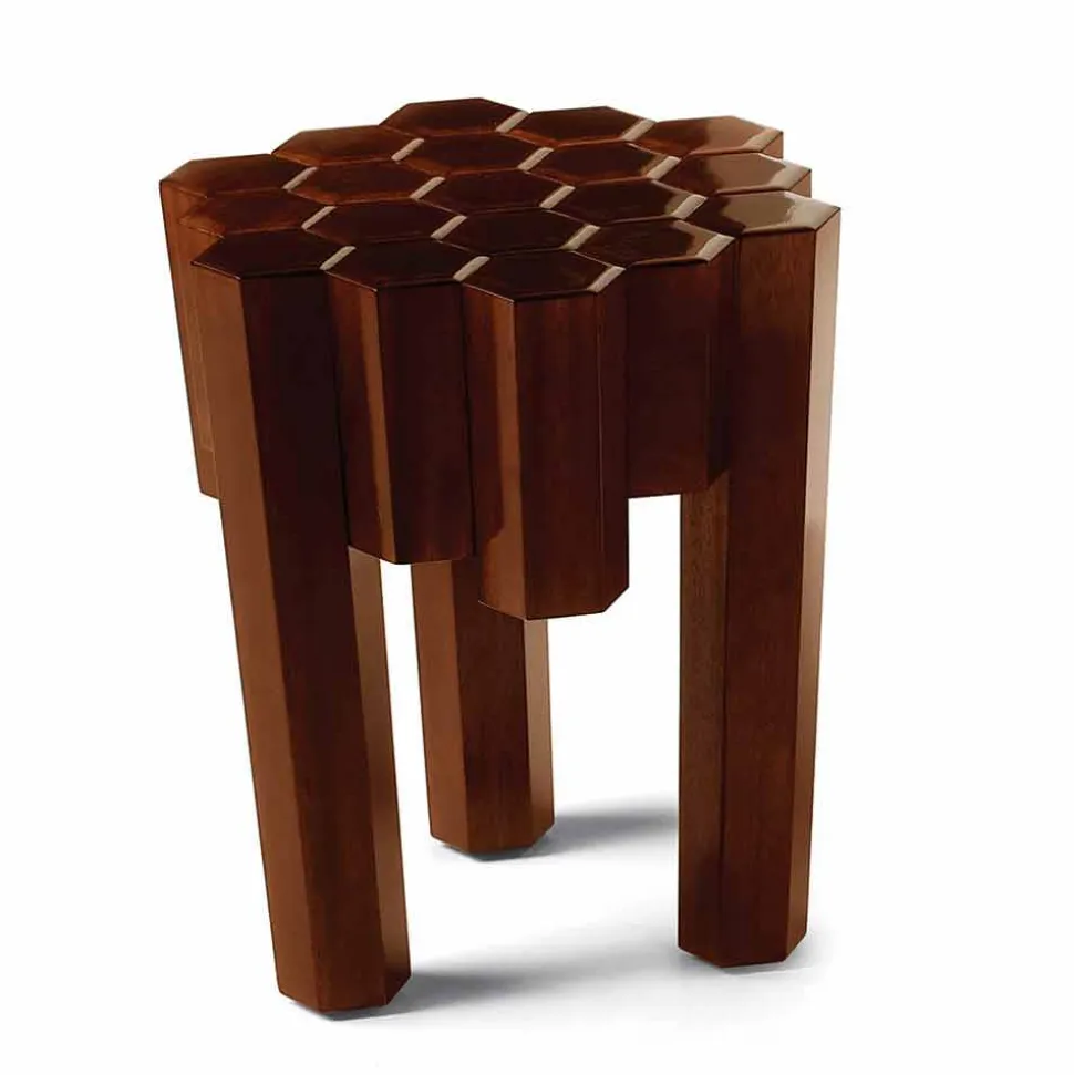Sgabello/tavolino in legno massello di design, L38xP38 cm, Begga