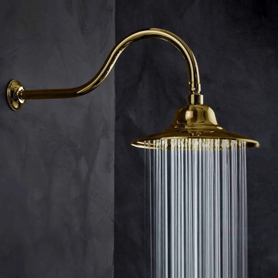 Soffione Classico in Acciaio con Braccio Doccia in Ottone Made in Italy - Jeko