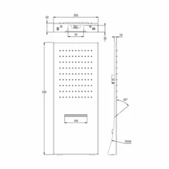 Soffione Doccia da Parete in Acciaio Inox Rettangolare Made in Italy - Netto