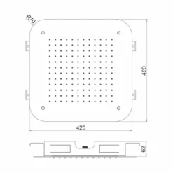 Soffione Doccia da Soffitto in Acciaio Inox Monogetto Made in Italy - Elcan