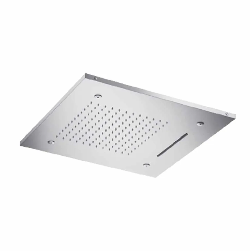 Soffione Doccia da Soffitto in Acciaio Inox con 3 Getti Made in Italy - Frido