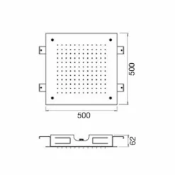 Soffione Doccia da Soffitto Monogetto in Acciaio Inox Made in Italy - Cauro