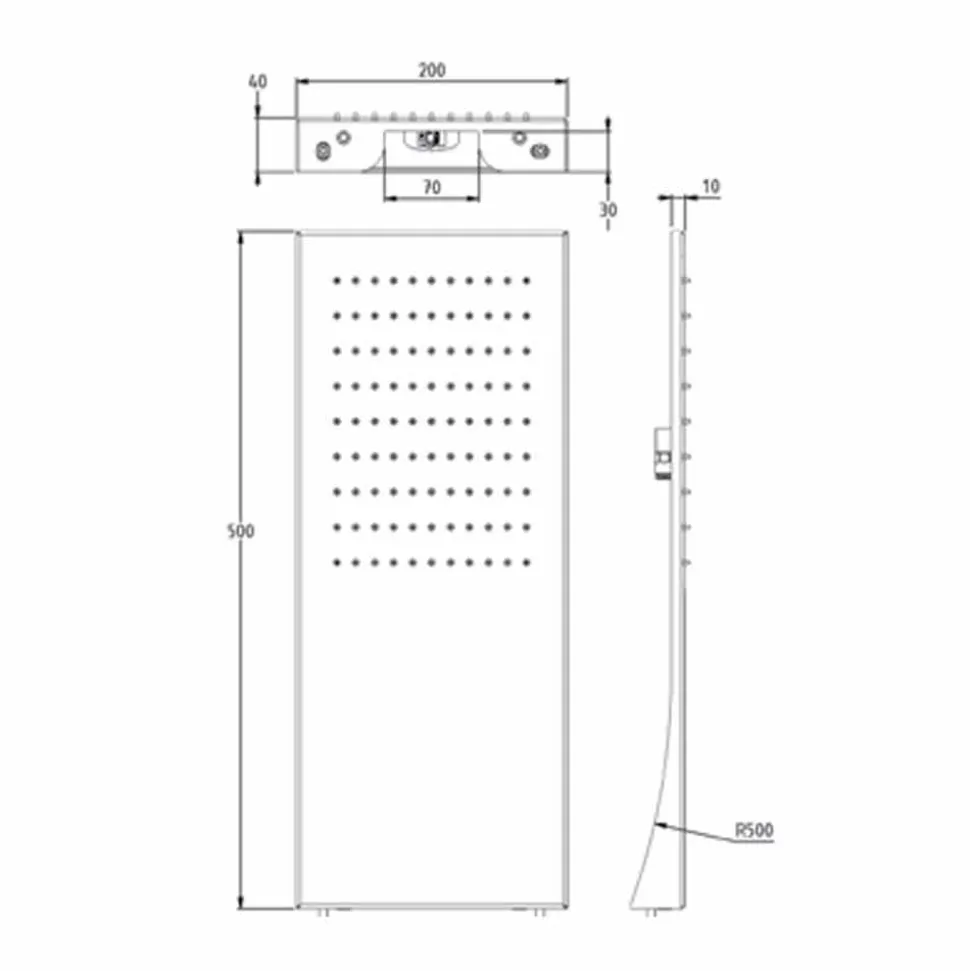 Soffione Doccia in Acciaio Inox con Getto a Pioggia Made in Italy - Fiordo