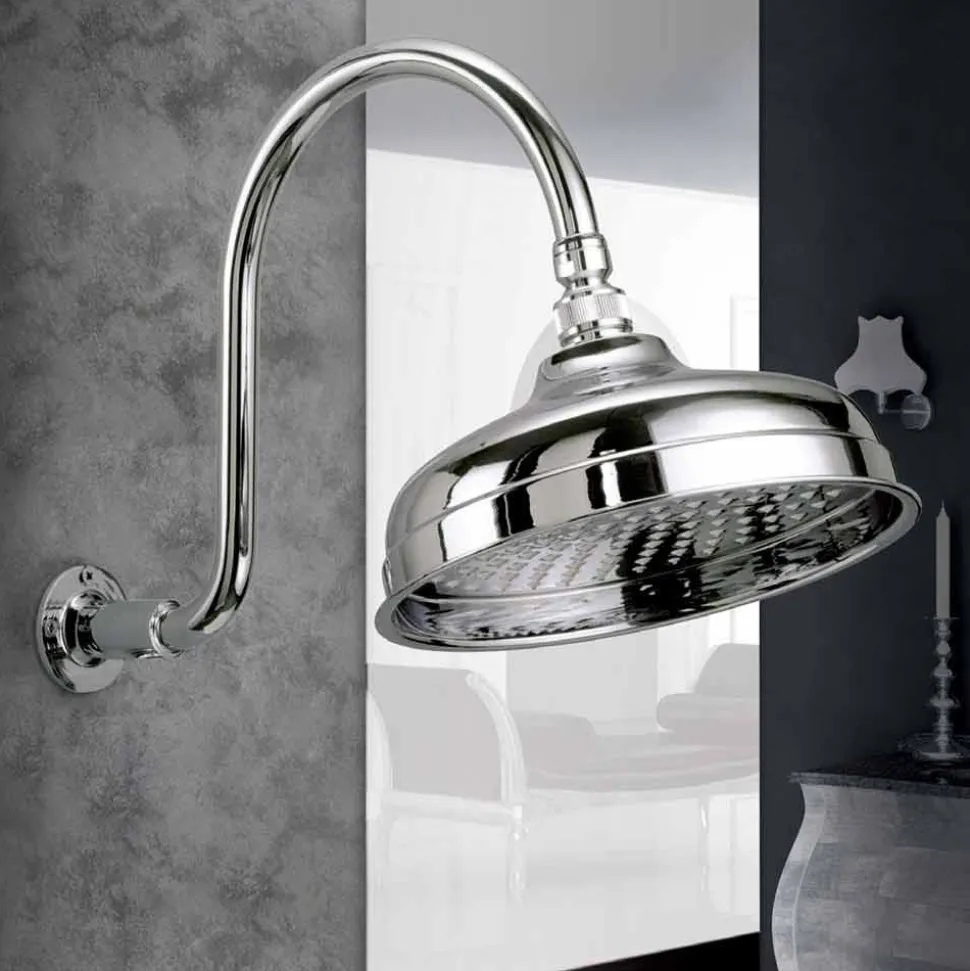 Soffione Doccia in Ottone con Braccio ad Arco Classico Made in Italy - Bisco