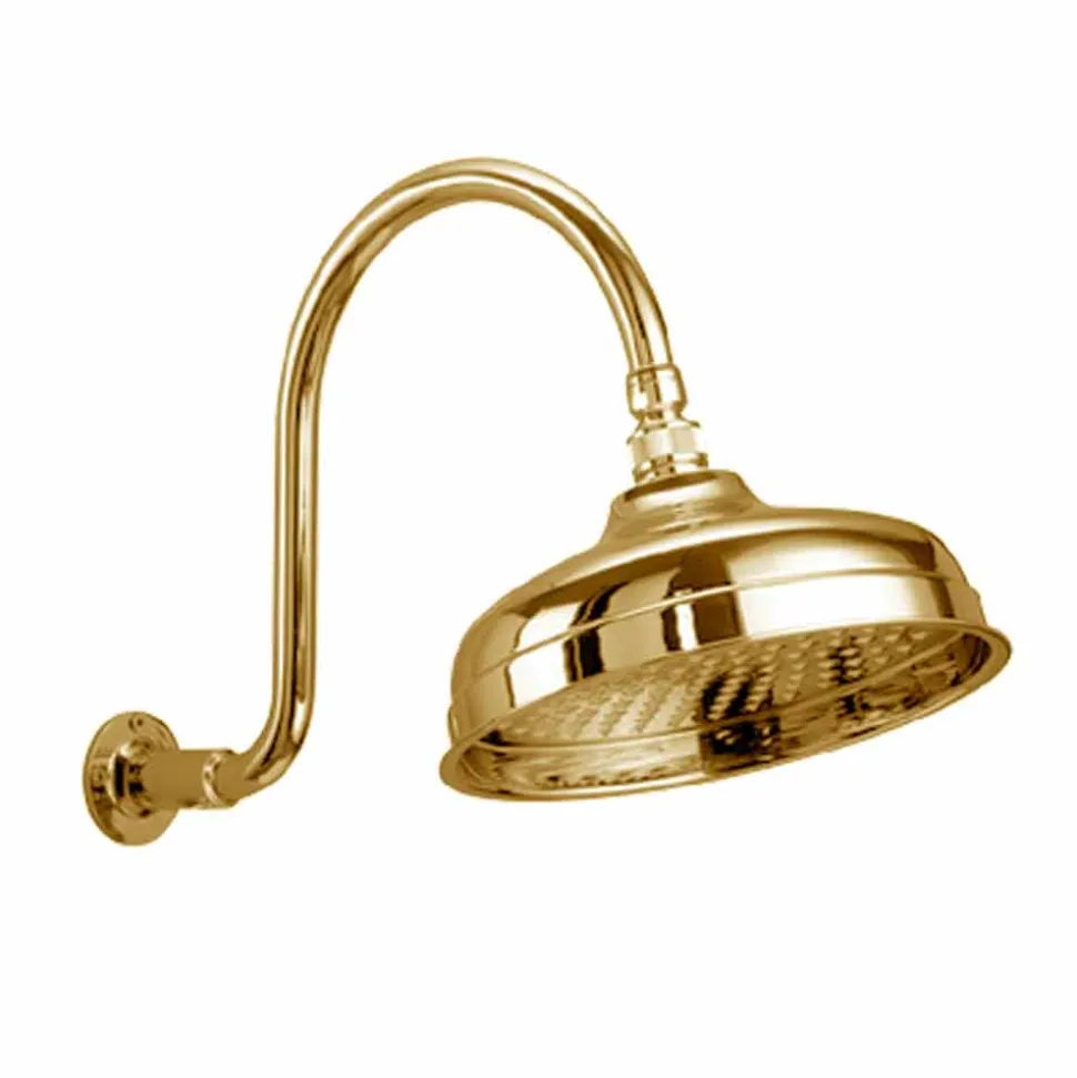 Soffione Doccia in Ottone con Braccio ad Arco Classico Made in Italy - Bisco
