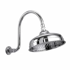 Soffione Doccia in Ottone con Braccio ad Arco Classico Made in Italy - Bisco