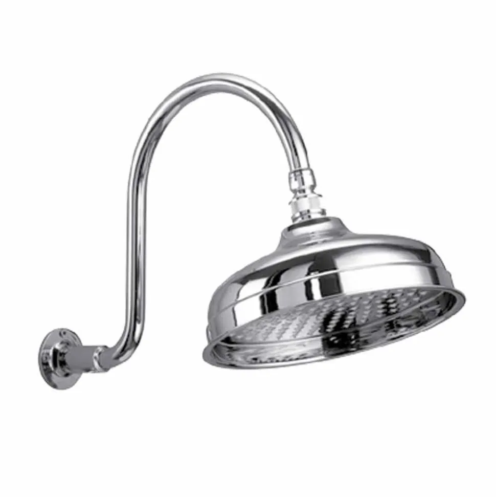 Soffione Doccia in Ottone con Braccio ad Arco Classico Made in Italy - Bisco