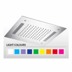 Soffione Doccia Quadrato di Lusso in Inox con Cromoterapia Made in Italy - Bilbo