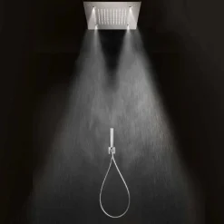 Soffione Doccia Quadrato in Acciaio Inox con Nebulizzatori Made in Italy - Selmo