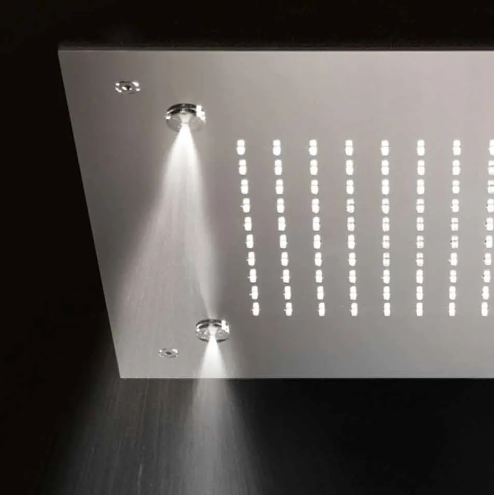 Soffione Doccia Quadrato in Acciaio Inox con Nebulizzatori Made in Italy - Selmo