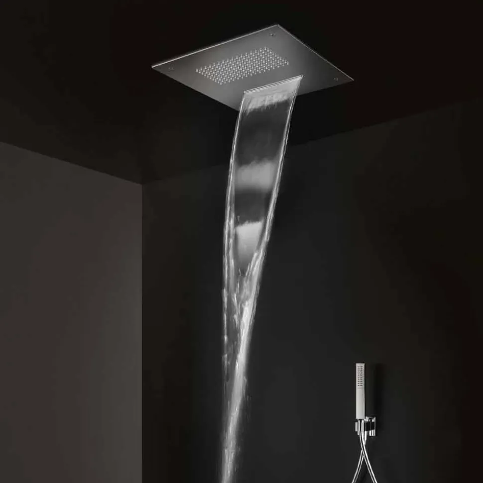 Soffione Doccia Quadrato in Acciaio Inox di Alta Qualità Made in Italy - Nello