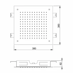 Soffione Doccia Quadrato Monogetto in Acciaio Inox Made in Italy - Getto