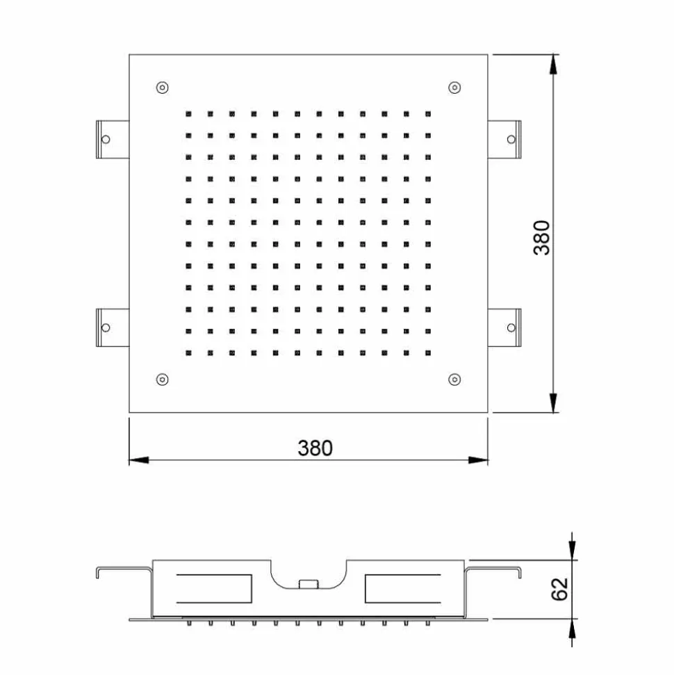Soffione Doccia Quadrato Monogetto in Acciaio Inox Made in Italy - Getto